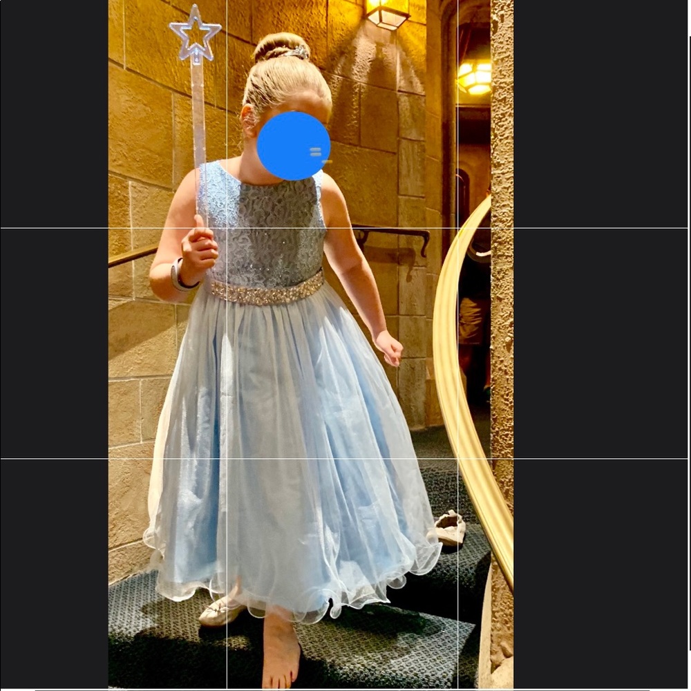 Special Occasion Flower Girl Pageant Dress Like New Pale Blue Sz 14